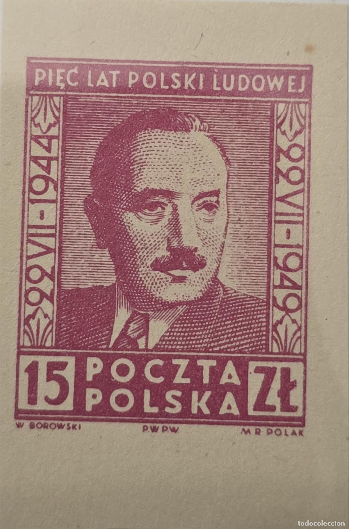 Sellos: CMI) 1949 POLAND PORTRAIT OF BOLESLAW BIERUT PIEC LAT LUDOWEJ XF