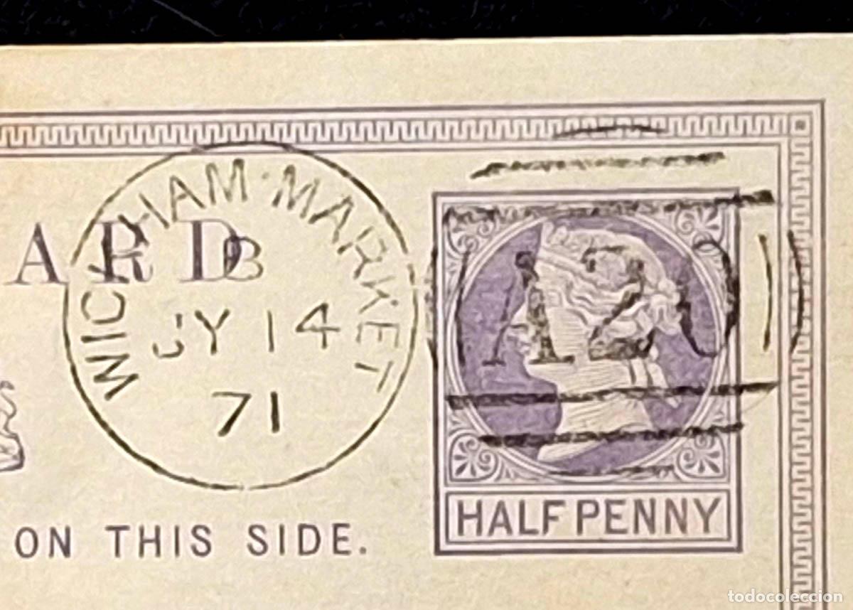 Sellos: 1871, entero postal Half Penny de Reino Unido