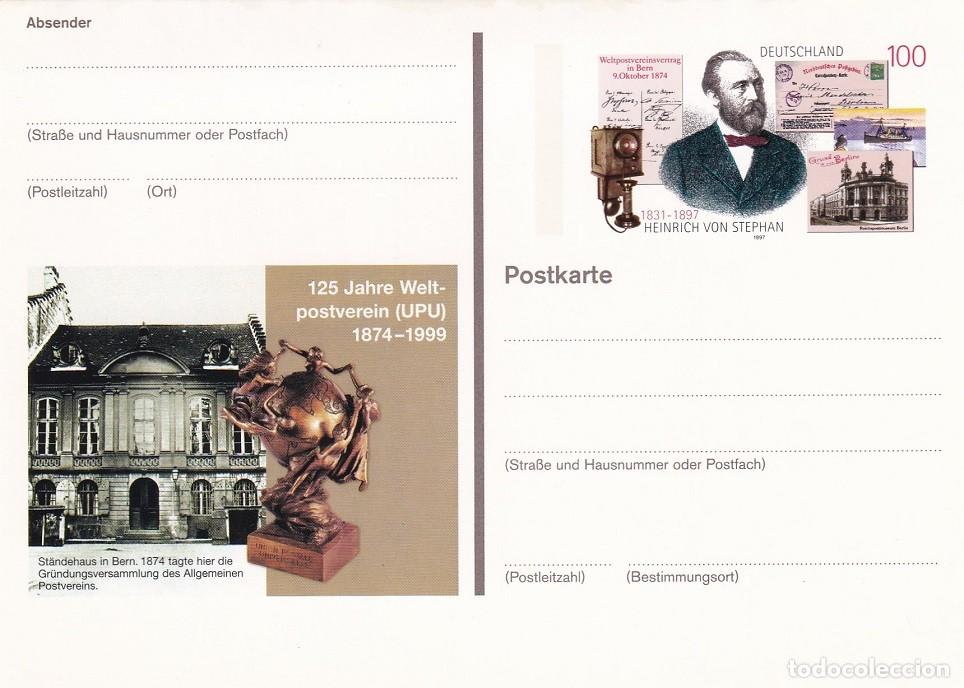 Sellos: Alemania 1997 - Centenario de la muerte de Heinrich von Stephan 1.831 - 1.897 fundador de la UPU ...