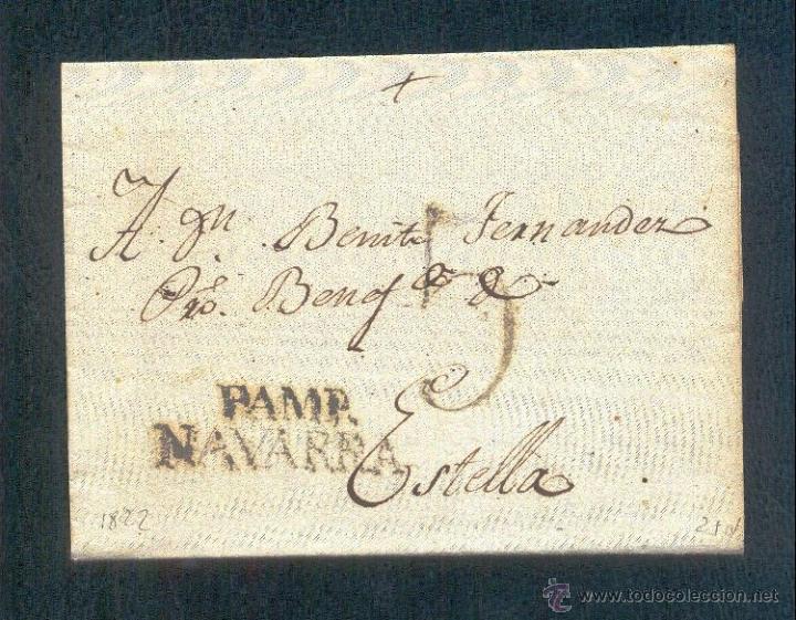 Sellos: 1822.- PAMPLONA A ESTELLA - Foto 1