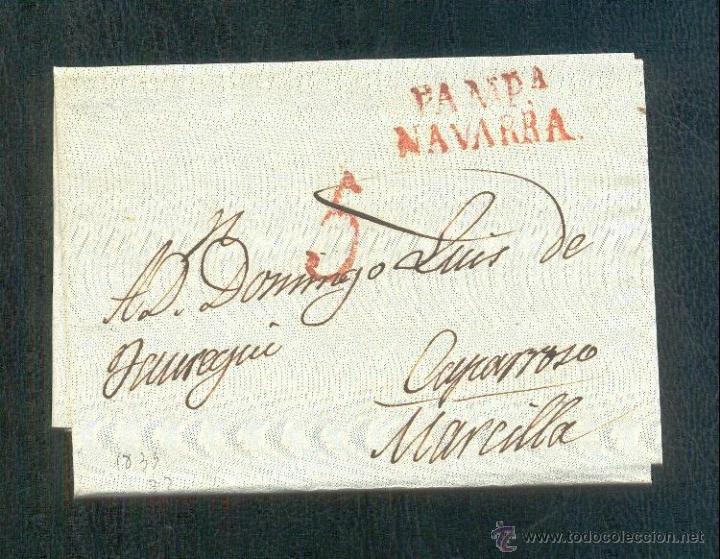 Sellos: 1833.PAMPLONA A MARCILLA - Foto 1