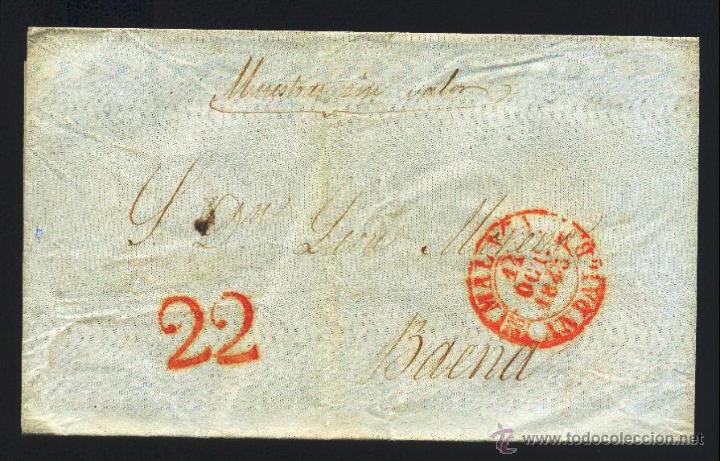 Sellos: 1843.- M&Aacute;LAGA A BAENA - Foto 1