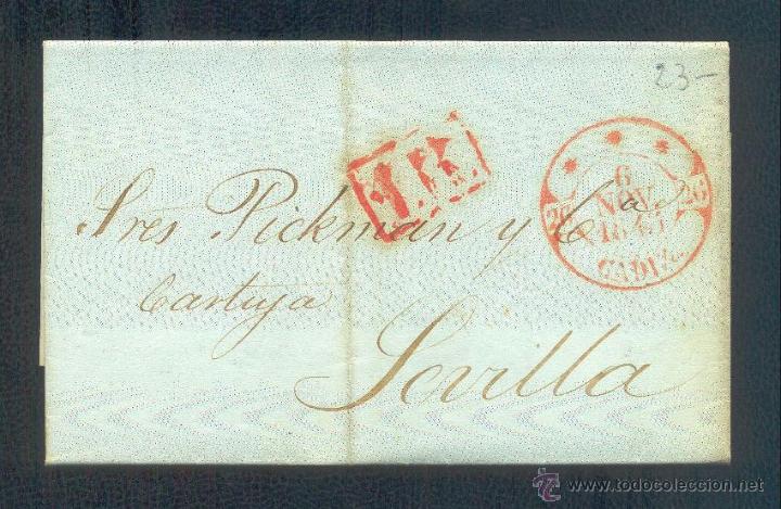 Sellos: 1845.- C&Aacute;DIZ A SEVILLA - Foto 1