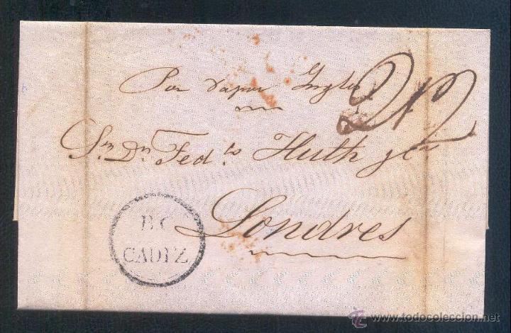 Sellos: 1845.- C&Aacute;DIZ A LONDRES - Foto 1