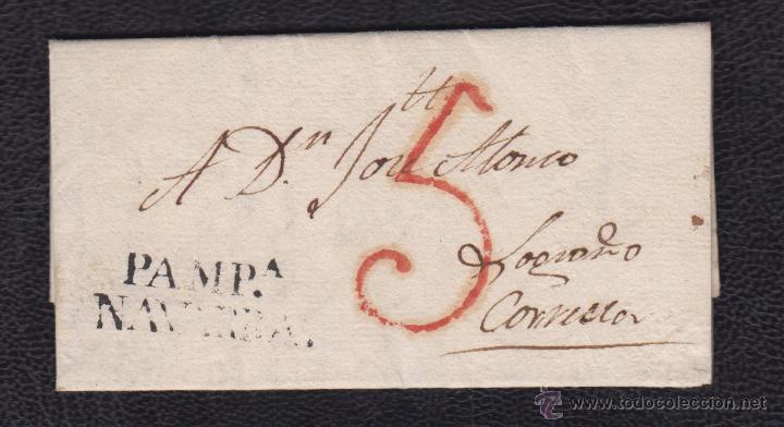 Sellos: 1829.- PAMPLONA A LOGRO&Ntilde;O - Foto 1