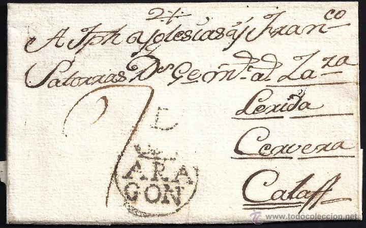 Sellos: 1786 Daroca a Calaf Arag&oacute;n - Foto 1