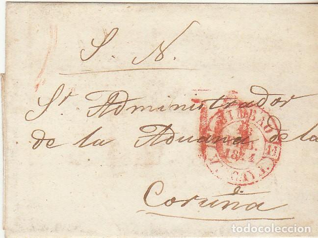 Sellos: FRONTAL : BILBAO a CORU&Ntilde;A. 1844. - Foto 1