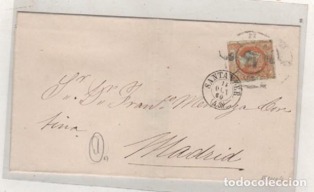 Sellos: Santander cuatro cuartos Isabel II - Foto 1