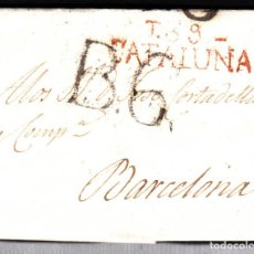 Sellos: PREFILATELIA CARTA COMPLETA DE TARRAGONA (1818) A BARCELONA MARCA NUM.13