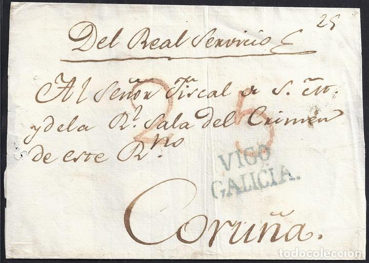 Sellos: CIRCA 1820. ESPA&Ntilde;A. SPAIN A CORU&Ntilde;A. - Foto 1