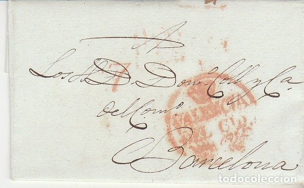Sellos: VALENCIA a BARCELONA.1832. - Foto 1