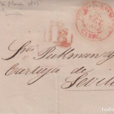 Sellos: PREFILATELIA DE PUERTO DE SANTA MARÍA (CÁDIZ) MARCA NUM.7 DESTINO SEVILLA SELLO PORTES 1R -1849