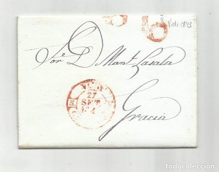Briefmarken: CIRCULADA Y ESCRITA 1843 DE VIC A GRACIA BARCELONA