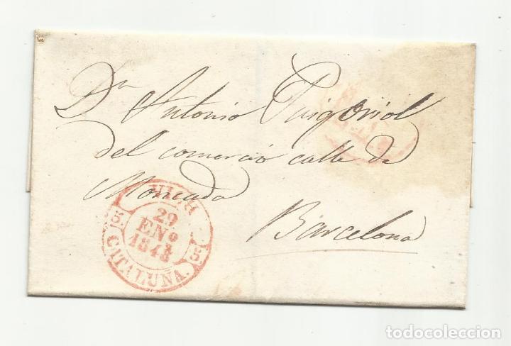 Briefmarken: envuelta circulada 1848 de vic vich a barcelona