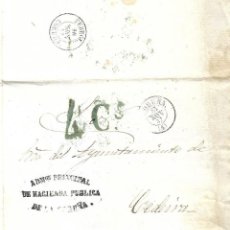 Sellos: 1857 CARTA COMPLETA PREFILATELIA CORUÑA. HACIENDA PÚBLICA DE LA CORUÑA