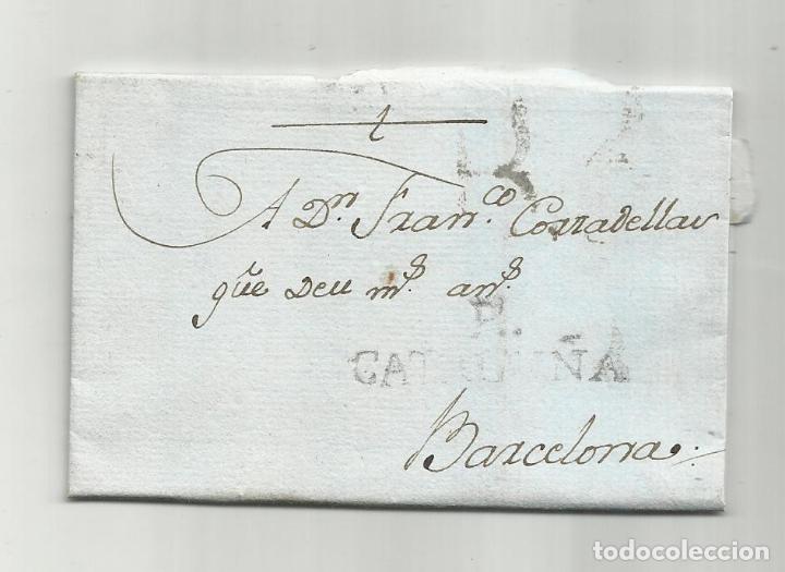 Sellos: circulada y escrita lo preu de les avellanes 1791 de aleixas reus a barcelona - Foto 1 - 303123763