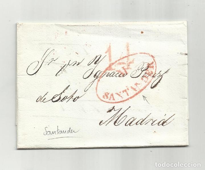 Sellos: envuelta circulada 1833 de santander a madrid - Foto 1