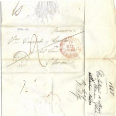 Selos: 1848 CARTA COMPLETA PREFILATELIA CALATAYUD, ZARAGOZA A OLORON, FRANCIA. FECHADOR BAEZA. Lote 350280389