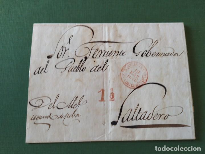 Selos: Prefilatelia colonial sobre circulado desde Santiago de Cuba a Saltadero 1846