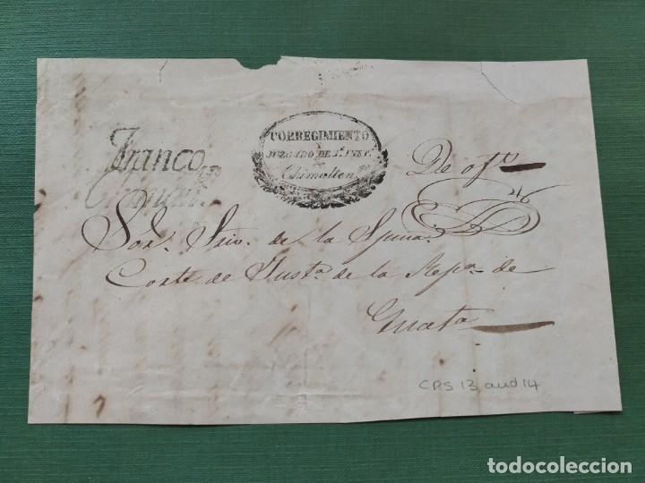 Selos: Prefilatelia colonial Guatemala Extraordinario Frontal marca CHIMALTENANGO, JUZGADO DE 1&ordf; INSTANCIA