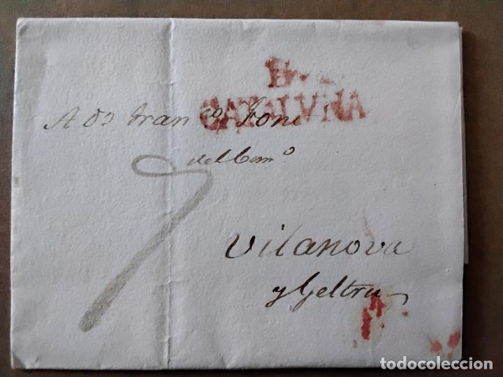 Francobolli: circulada RECIBI LOS 3 BARRILES DE MALVASIA PARA GIBRALTAR 1828 DE BARCELONA A VILANOVA I LA GELTRU