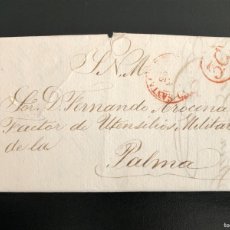 Sellos: AÑO 1856. CANARIAS. CARTA PREFILATELIA SANTA CRUZ DE TENERIFE A PALMA. MARCA 3C. COMPLETA