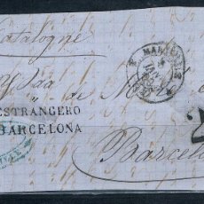 Sellos: FRONTAL PREFILATÉLICO BARCELONA MARSELLA 1860?
