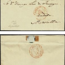 Sellos: ESPAÑA 1847 CARTA DE LOGROÑO A MARCILLA A DOMINGO LUIS DE JAUREGUI (CADETE DEL BATALLÓN DE VOLUNTARI