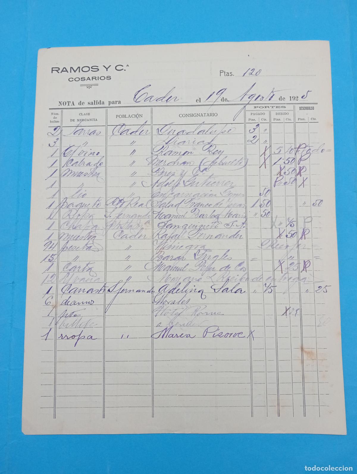 Sellos: COSARIOS. RAMOS Y C&ordf;. C&Aacute;DIZ. 1925. - Foto 1