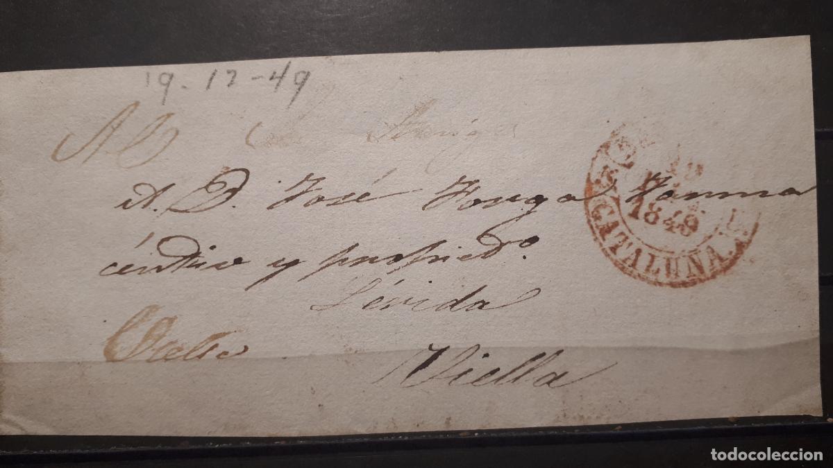 Sellos: Frontal circulada en 1849. a L&eacute;rida - Foto 1