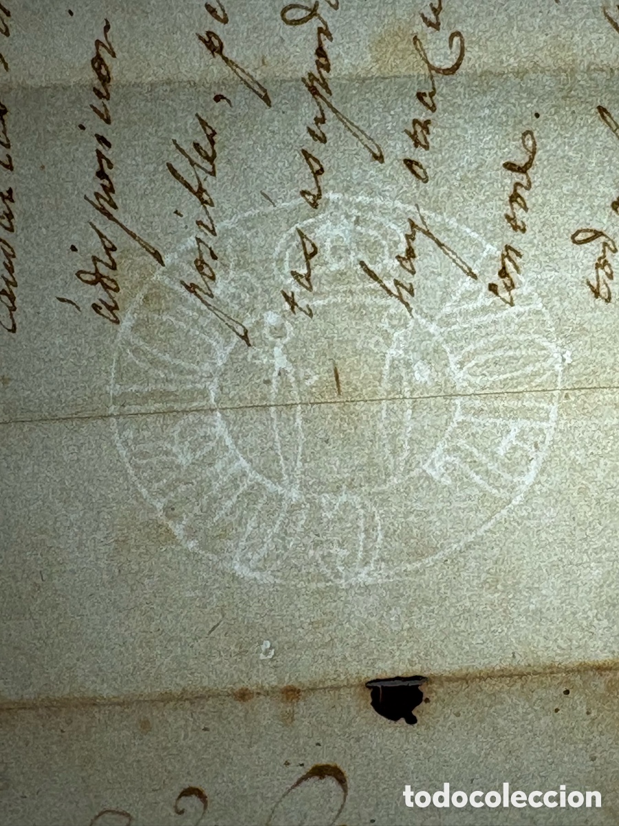 Sellos: 1833 - Manuscrito Legal Prefilatelia corella - Excepcional Filigrana GUARRO (&Aacute;ngeles y Escudo)