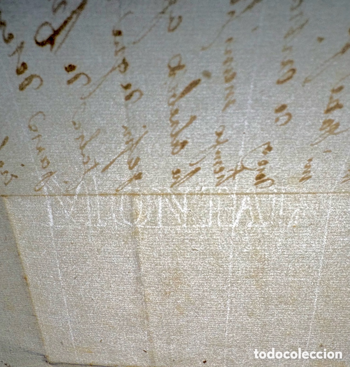 Sellos: 1829 CARTA PREFILATELICA: Escribano de Arguedas, Ganaderos de Tudela y Filigrana &rdquo;MONTAL&rdquo; (Valencia)