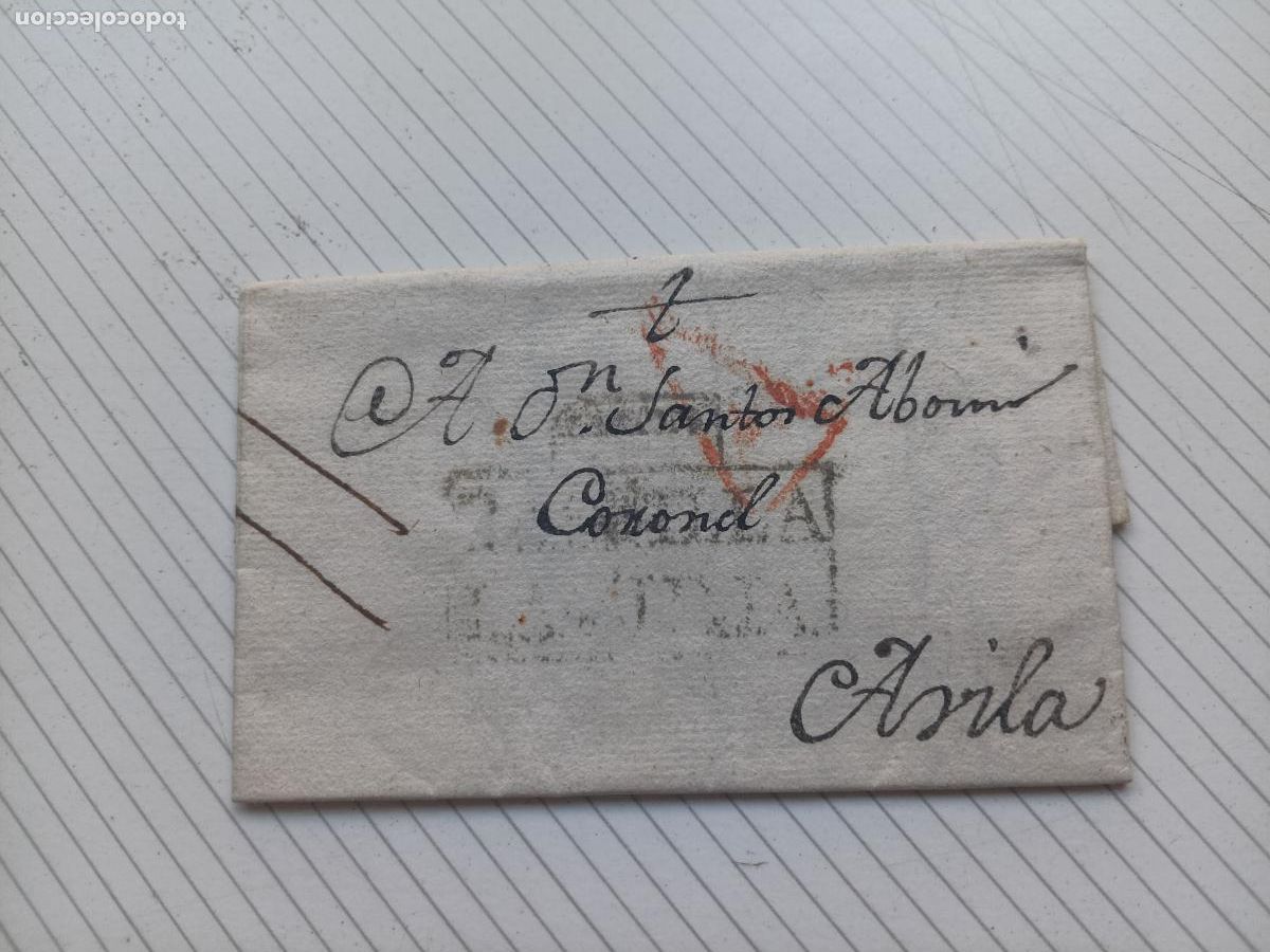 Sellos: PREFILATELIA ZAMORA A AVILA. CARTA ENTERA 1801
