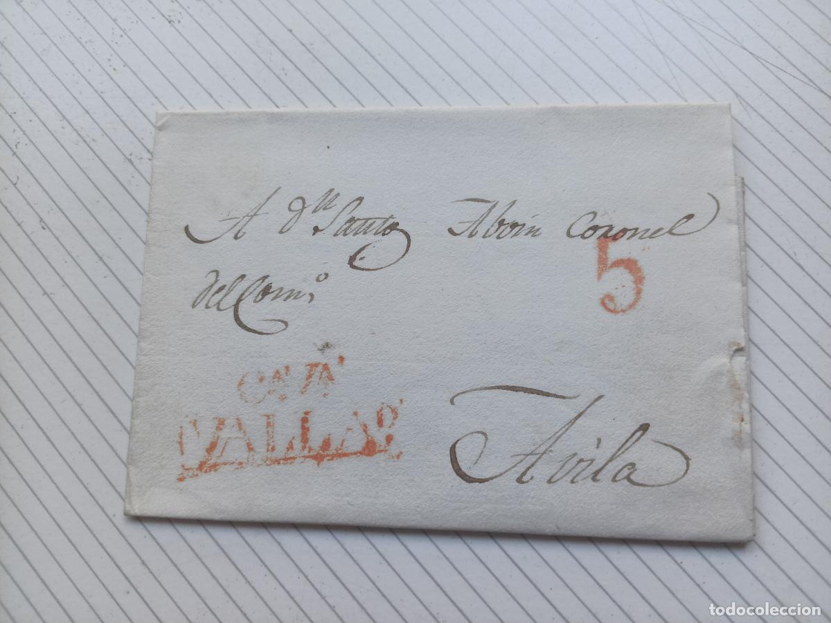 Sellos: PREFILATELIA VALLADOLID A AVILA. CARTA ENTERA 1824