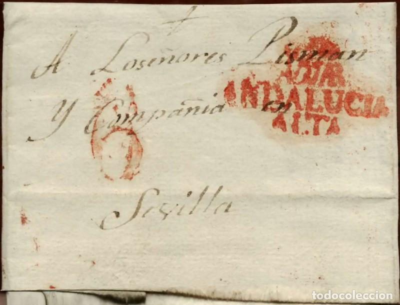 Sellos: FA1172. PREFILATELIA. 1833, 19 de diciembre. Sobrescrito circulado de And&uacute;jar a Sevilla