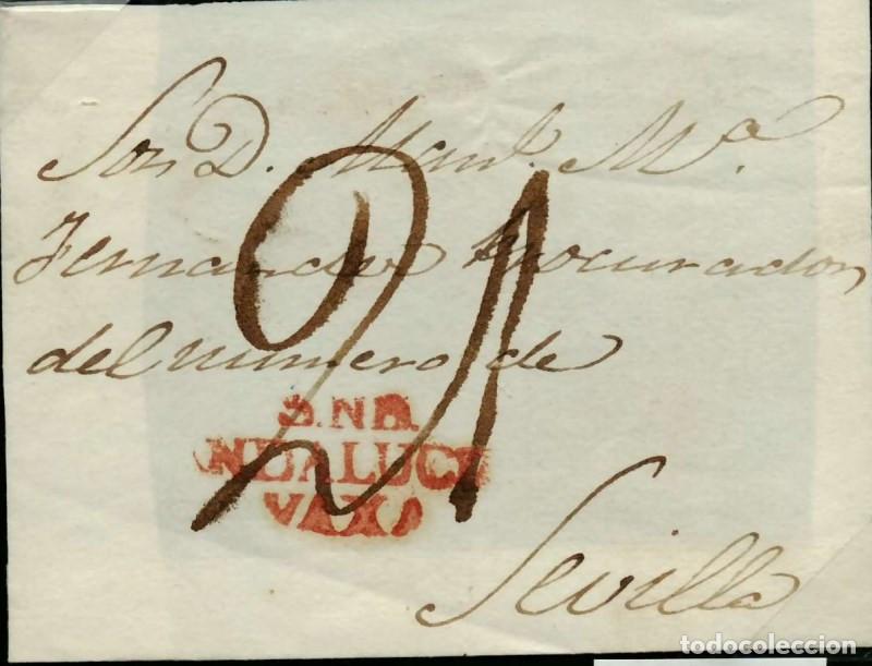 Sellos: FA1177-18. PREFILATELIA. Sin Fecha. Frontal de sobrescrito circulado de Niebla a Sevilla