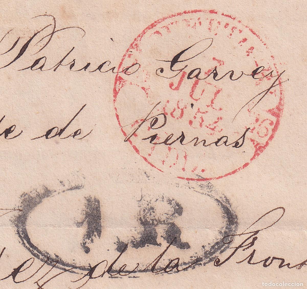 Sellos: PUERTO REAL 1854 - CARTA CIRCULADA DE PUERTO REAL A JEREZ - PORTEO 1.R - FOTOS ADICIONALES