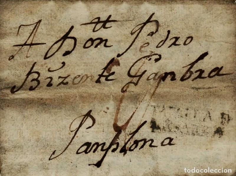 Sellos: FA0778I, PREFILATELIA. 1801, 23 de enero. Sobrescrito circulado de Tafalla a Pamplona. RR