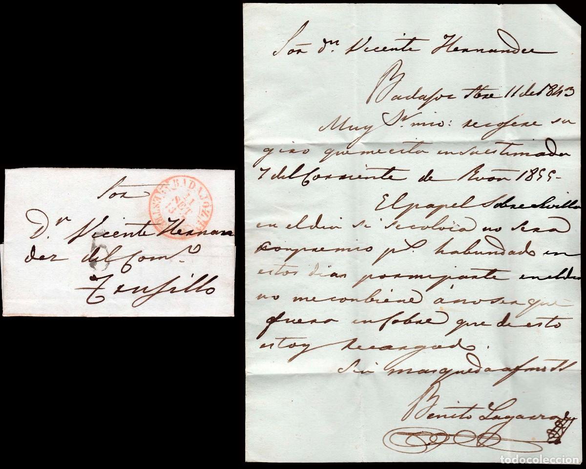 Sellos: Badajoz - Prefilatelia - PE 11R - Carta a Trujillo + porteo &rdquo;5&rdquo;