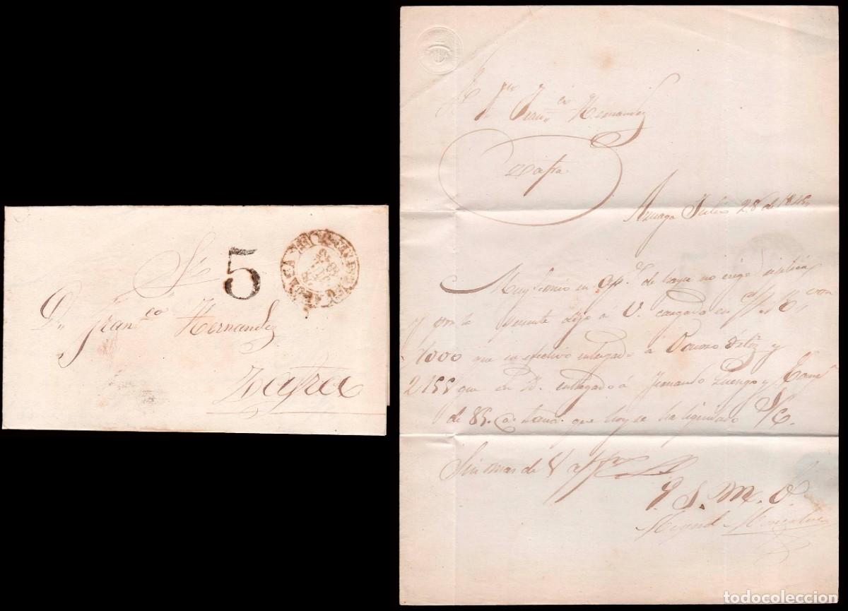 Sellos: Badajoz - Prefilatelia - Azuaga PE 2N - 1845 - Carta a Zafra + porteo &rdquo;5&rdquo;