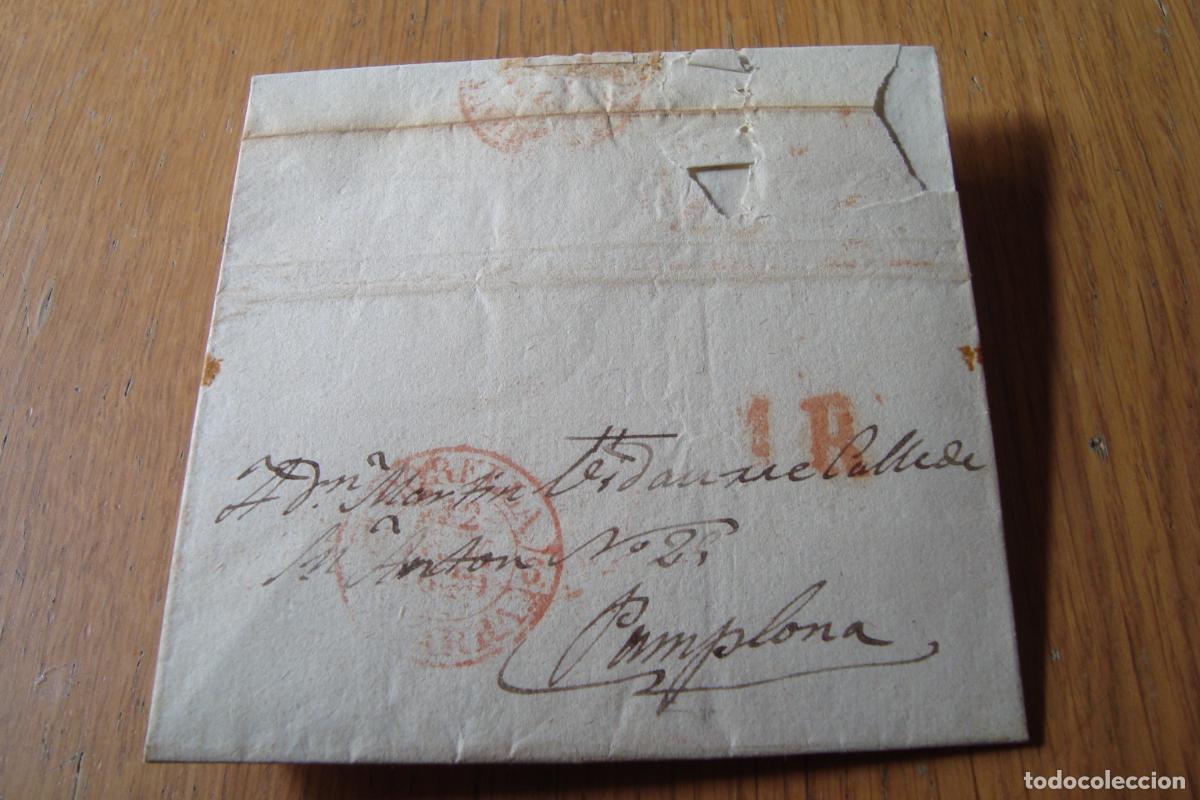 Sellos: PREFILATELIA. CARTA A MARTIN VIDAURRE DE PAMPLONA- NAZARIO GARCIA CINTRUENIGO NAVARRA 1849.