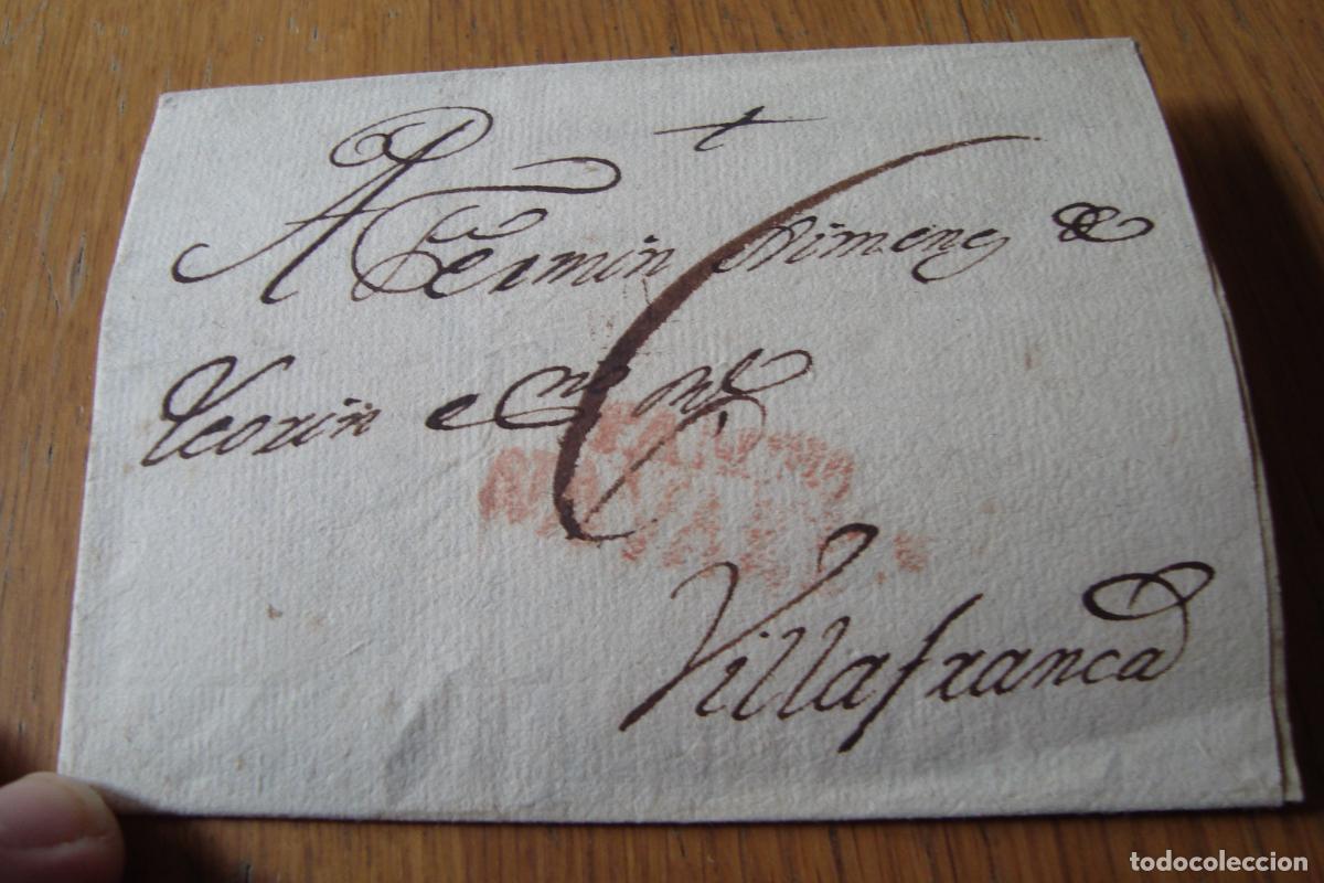 Sellos: PREFILATELIA. CARTA A FERMIN JIMENEZ DE VILLAFRANCA NAVARRA. PAMPLONA 1802