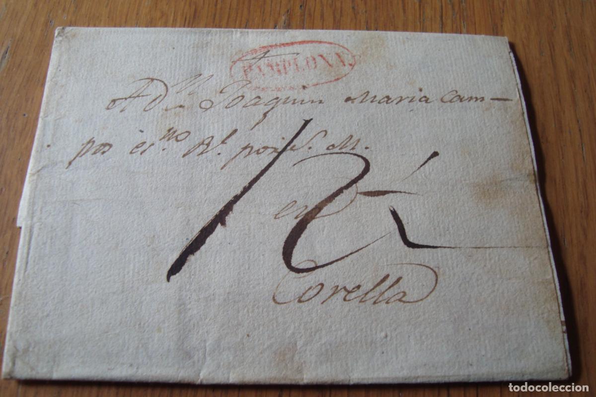 Sellos: ANTIGUA CARTA A JOAQUIN MARIA CAMPOS DE CORELLA - PEDRO PEREZ PAMPLONA NAVARRA 1834.