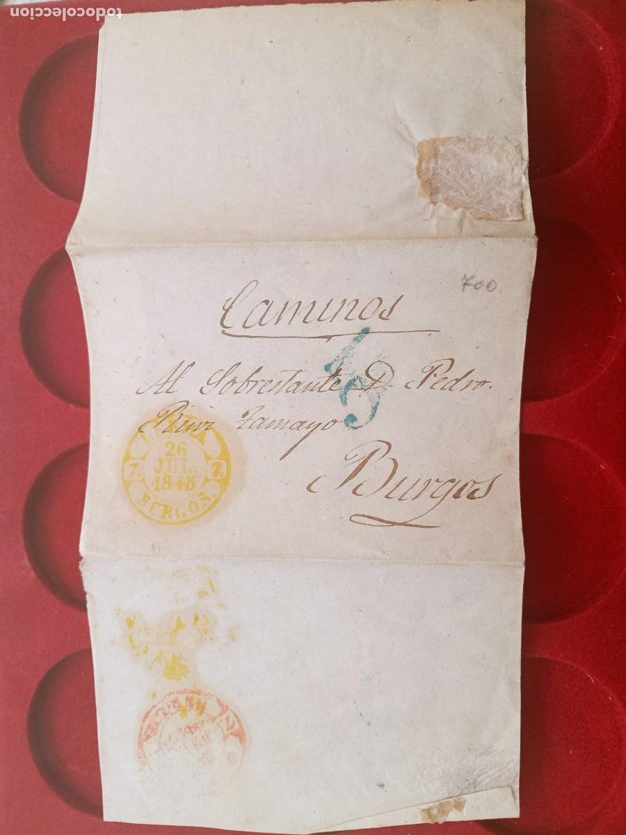 Sellos: PREFILATELIA. Envuelta. Lerma, Burgos. Impronta en amarillo