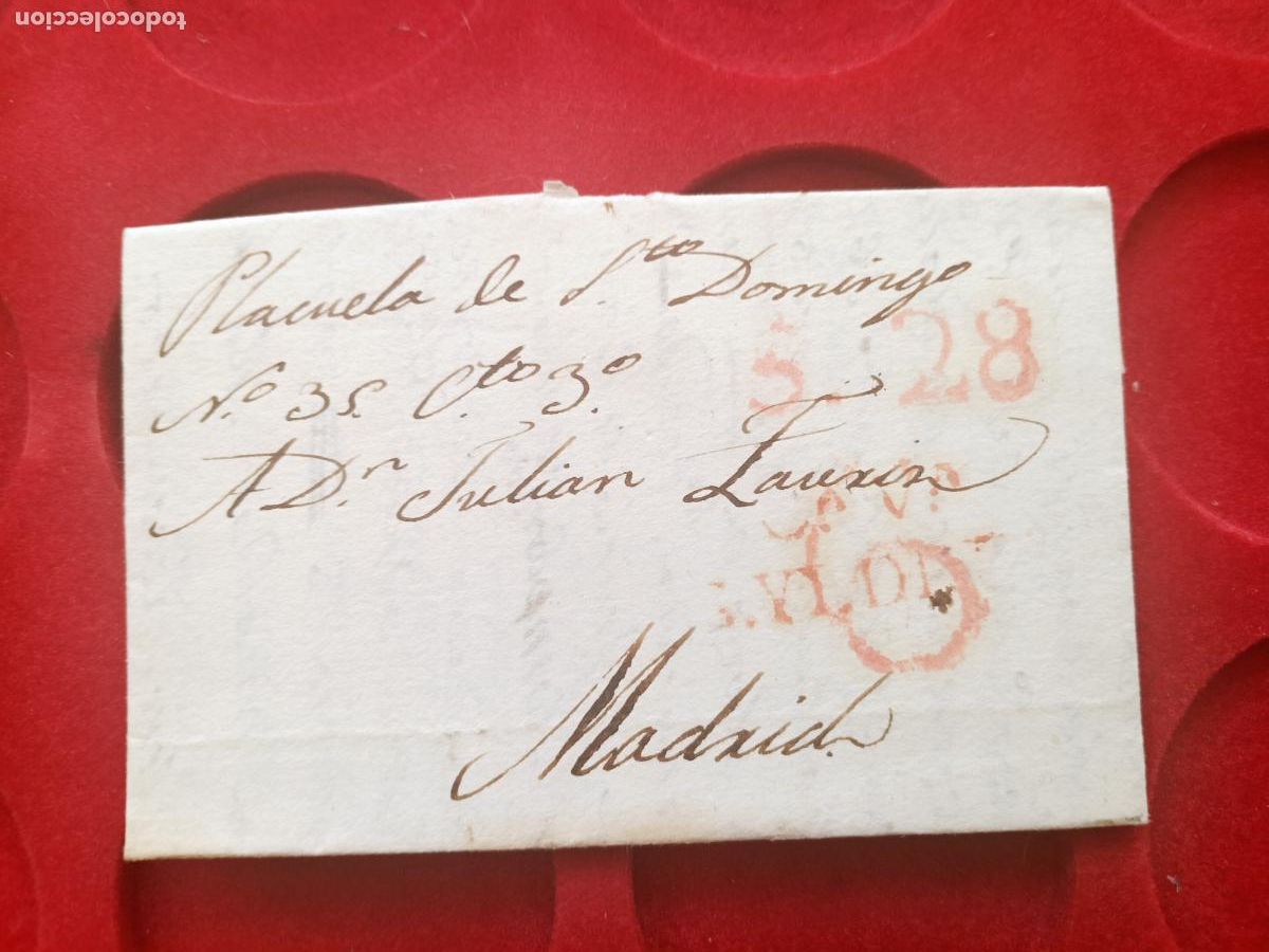 Sellos: PREFILATELIA. Carta dirigida a juez en Madrid. 1840 Plica judicial con porteo 28 cuartos