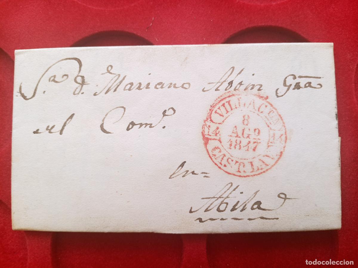 Francobolli: PREFILATELIA SANTA MARIA DE NIEVA 1847, AVILA, CARTA ENTERA. VILLACASTIN
