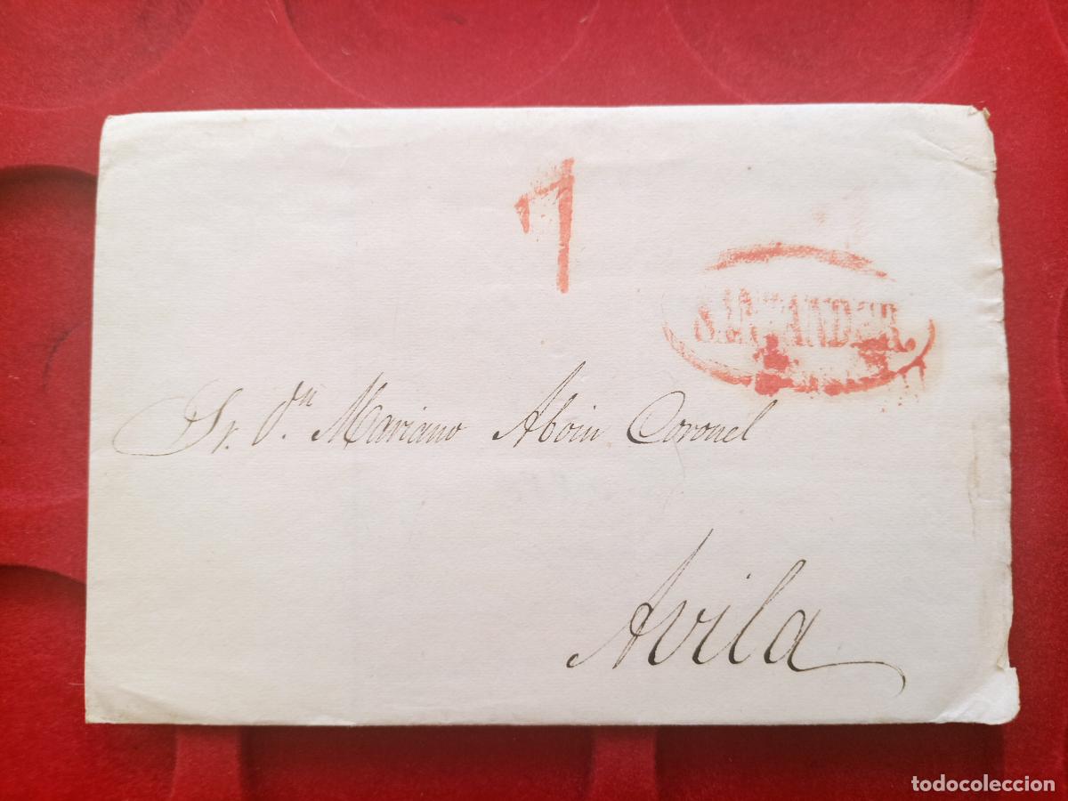 Sellos: PREFILATELIA SANTANDER A AVILA CARTA ENTERA 1842