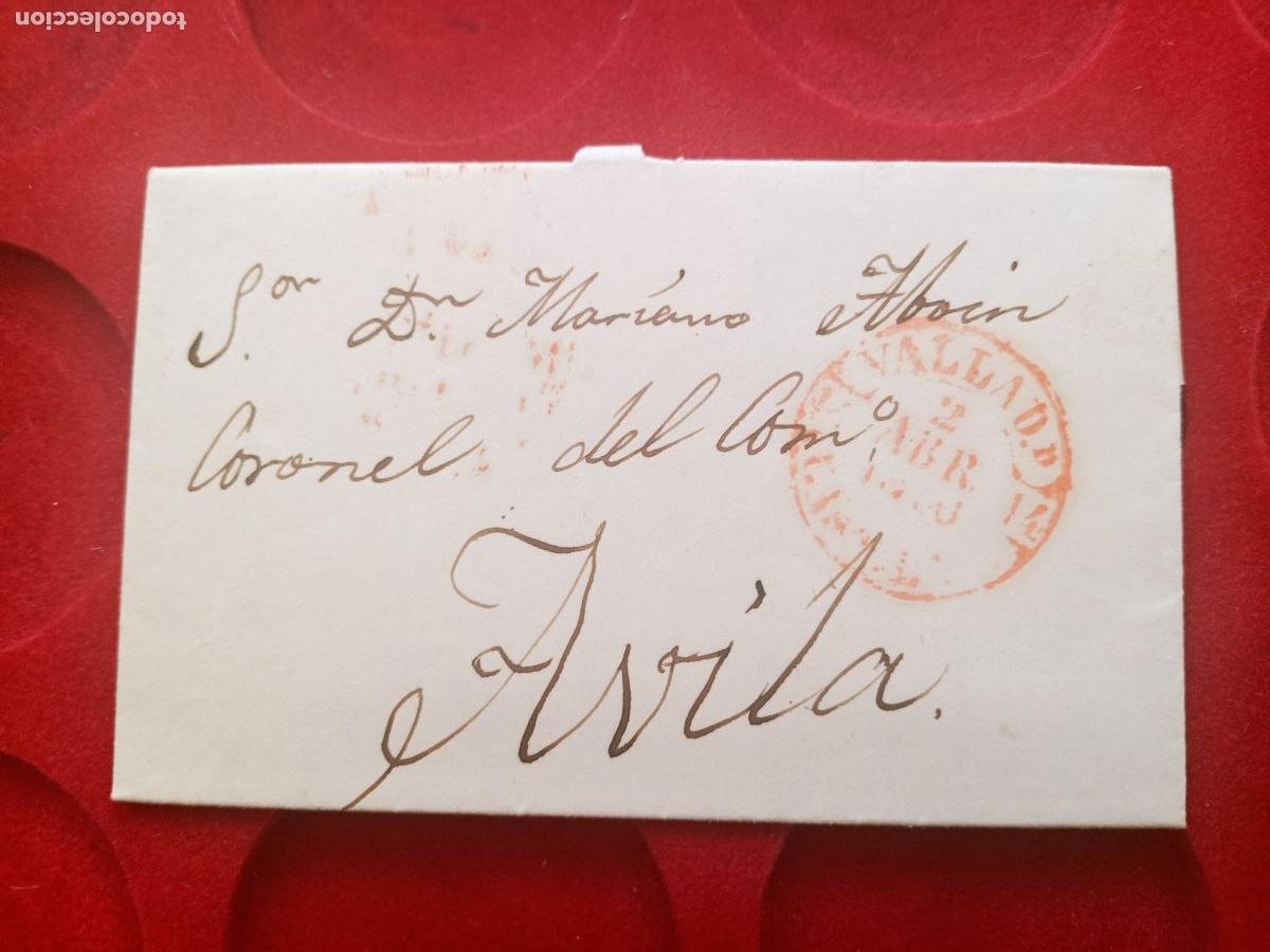 Sellos: PREFILATELIA VALLADOLID A AVILA CARTA ENTERA 1846