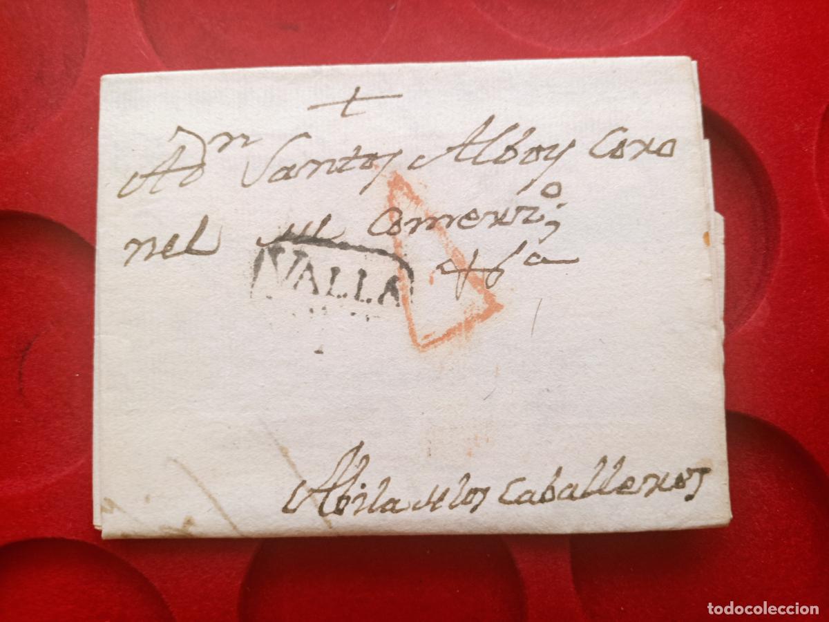 Sellos: PREFILATELIA VALLADOLID A AVILA CARTA ENTERA 1801