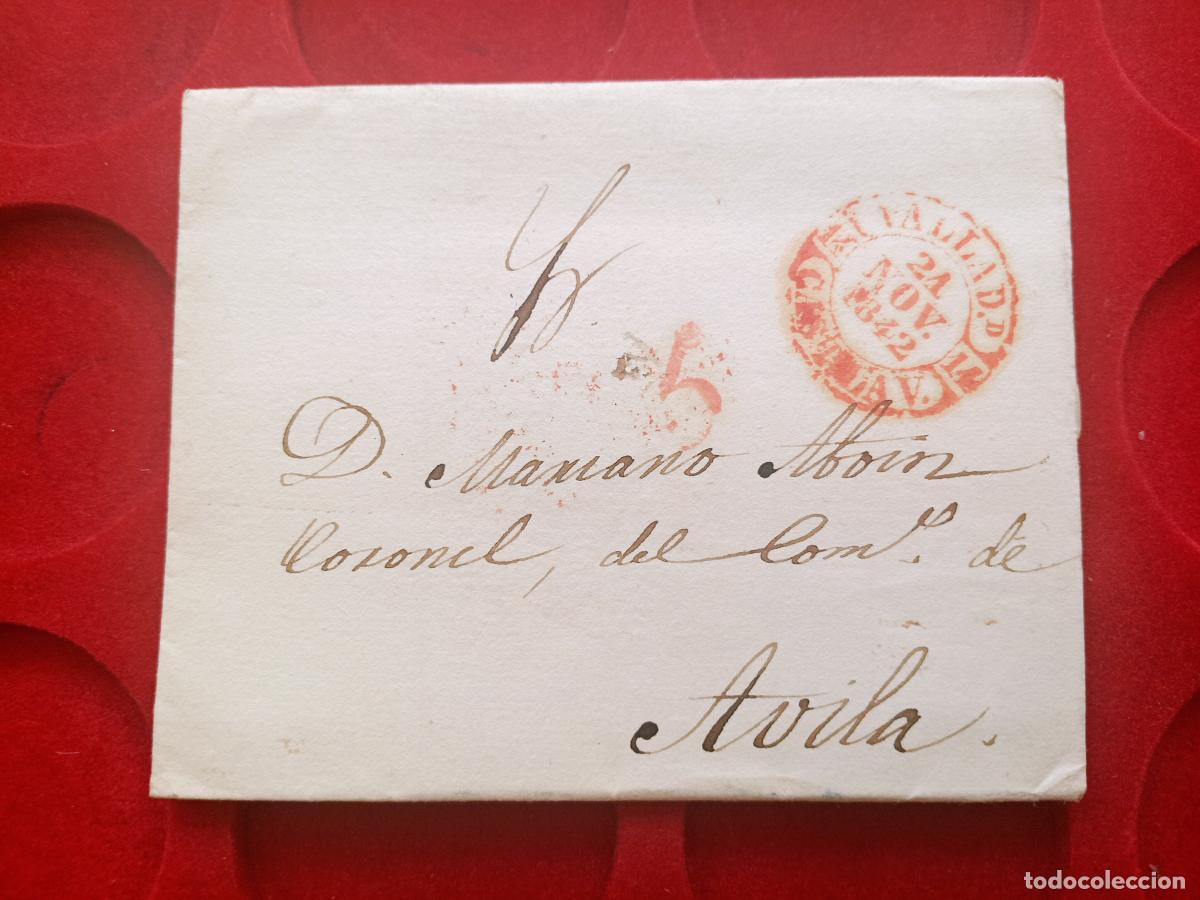 Sellos: PREFILATELIA. CARTA ENTERA VALLADOLID AVILA 1842